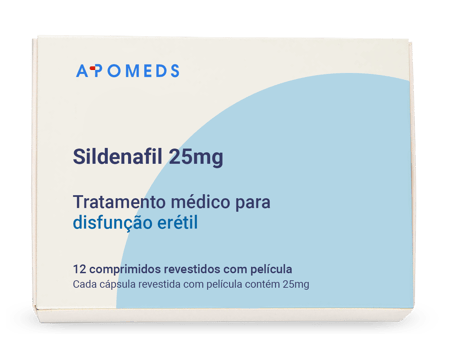 Pacote Sildenafil 25 mg com 12 comprimidos revestidos